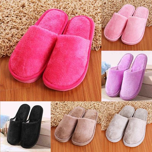 

slippers women men 2021 indoor house push soft cute cotton shoes non-slip floor home slides for bedroom, Black