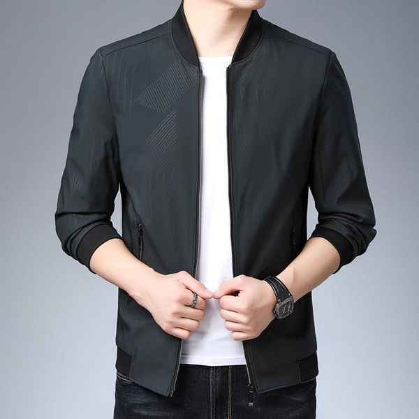 

men's jackets 2021 fashion men mandarin collar trend street style overcoat korean grade windbreaker casual coat mens clothing, Black;brown