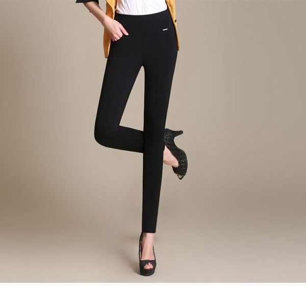 

women's leggings spring and autumn outer wear summer thin trousers fat big, Black
