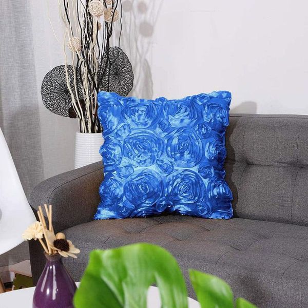 

pillow case 1pc 3d rose satin cover square throw cushion 42x42cm seven colours for home office decrotion discount product