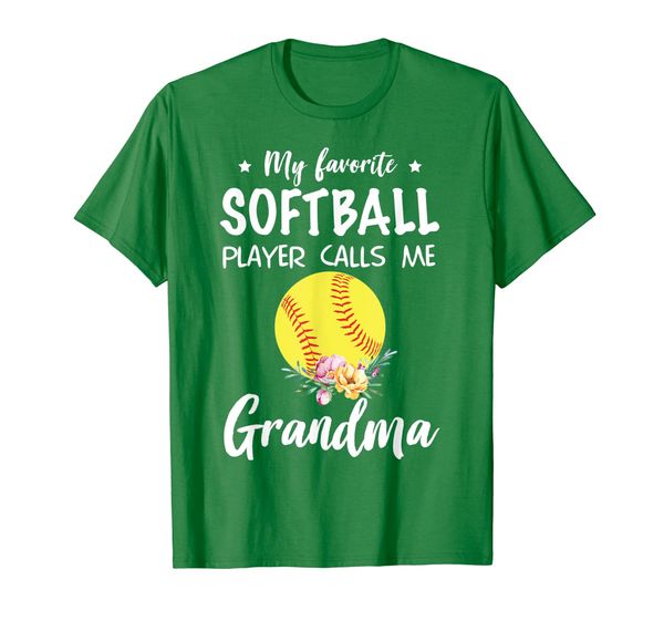 

my favorite softball player calls me grandma t-shirt, White;black