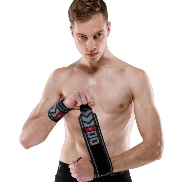 

wrist support veidoorn 2pcs sports professional wristband adjustable protection brace fitness gym weightlifting power lifting, Black;red