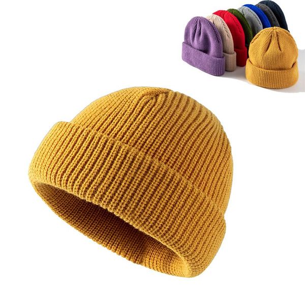 

beanies 2021 autumn winter black red men women knitted hat solid skuilles dad cap thick warm ski caps girl