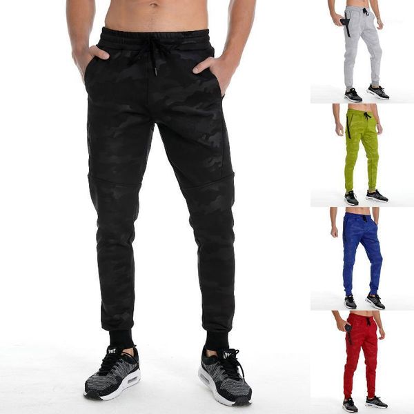 

sport jogging pants men sweatpants fitness running training joggers cotton trackpants bodybuilding trousers male men's, Black
