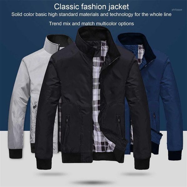 

men's jackets large size youth clothing casual coats solid color mens sportswear stand collar slim, Black;brown
