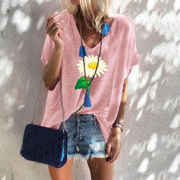 

women's t-shirt harajuku korean fashion ladies summer v neck t shirts roll sleeve loose tunic casual tees stylish women clothing, White