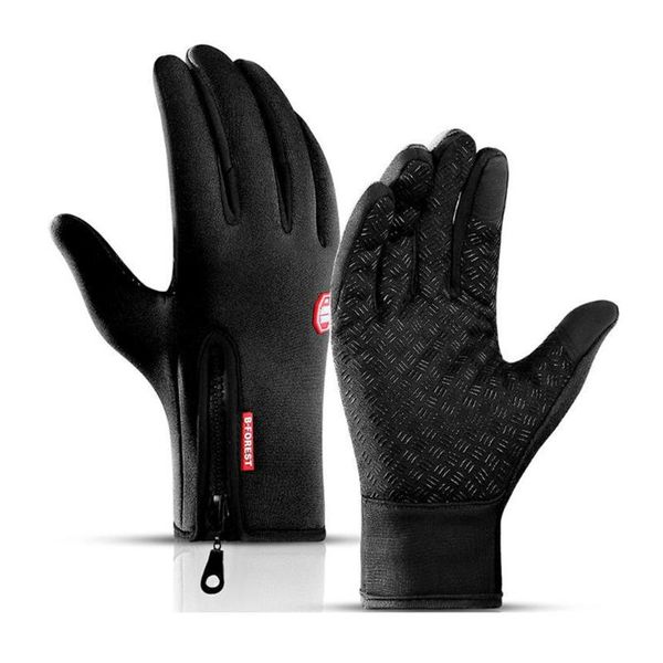

cycling gloves 2021 bicycle winter wind and water resistant outdoor waterproof bike, Black