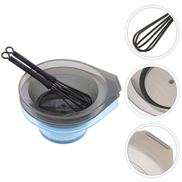 

hair brushes 1 set dyeing tool barber dying bowl dye stirrer for home salon, Silver