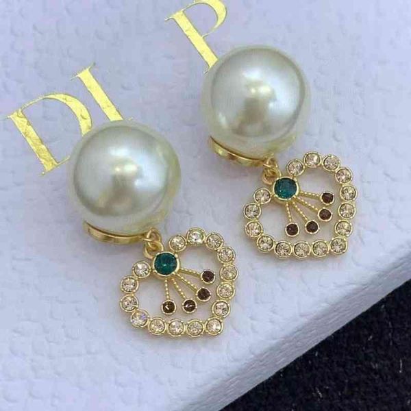 

factory direct sales 2021 new color diamond heart-shaped white mother shell size pearl earrings jewelry alex ani, Golden;silver