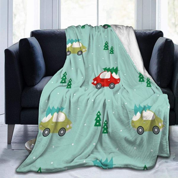 

Fluffy Premium Sherpa Fleece Throw Blanket Car Tree 3D Printing Soft Warm Fuzzy Lightweight Blanket