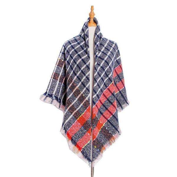 

scarves office noon sleep shawl fashion winter women colorful scarf casual square tassel soft warm wrap bufanda mujer, Blue;gray