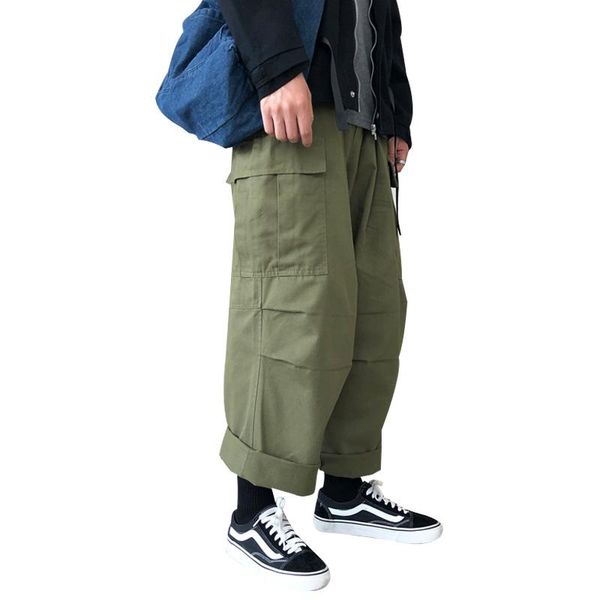 

men's cargo pants joggers comfortable cotton pant for man casual men streetwear loose trouser trendy sweatpants, Black