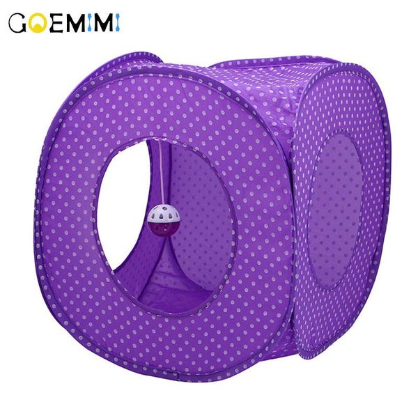 

funny pet cat tunnel play with bell collapsible crinkle kitten toy ferrets toys