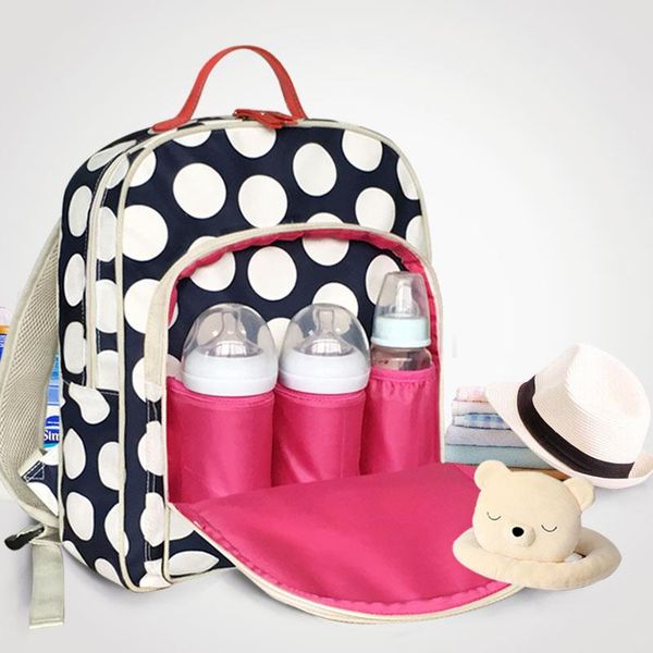 

diaper bags waterproof dots mommy maternity baby nappy changing backpack large capacity infant bag mutilfunction kids stuff organizer