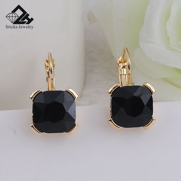 

luxury champagne clip-on & screw back clip earrings with zircon stone women birthday gift, Silver