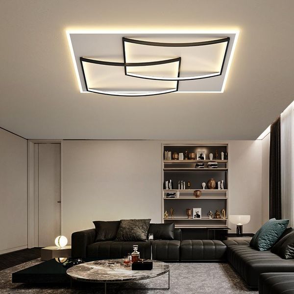 

chandeliers minimalist living room lamps white/black modern 3 squares geometric ceiling nordic creative hall bedroom lighting