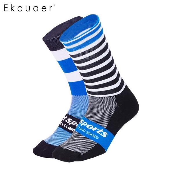 

sports socks professional cycling outdoor sport calf length racing print compression all season, Black