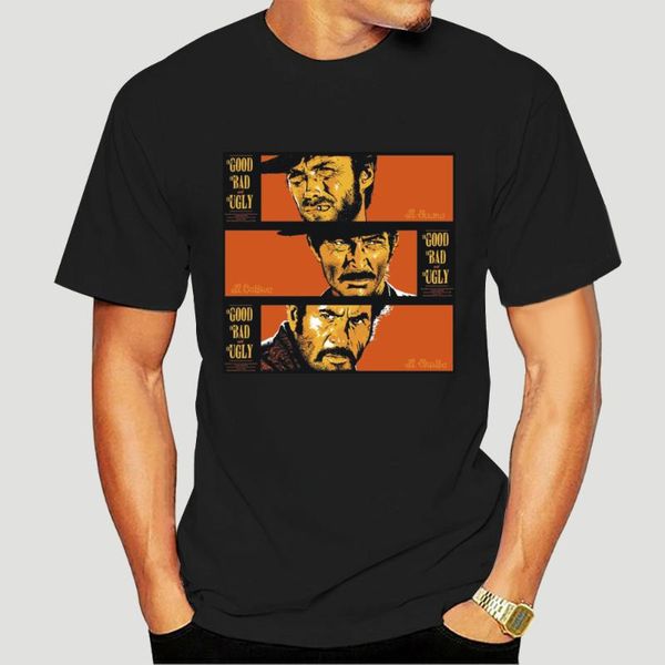 

men's t-shirts the good bad & ugly t-shirt movie film cowboy 60s 70s clint summer style tee shirt for man 9258a, White;black