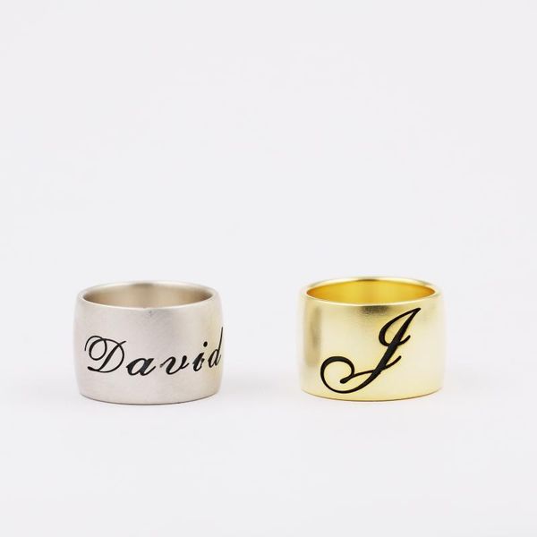 

cluster rings personalized any name or initials sterling silver ring, Golden;silver