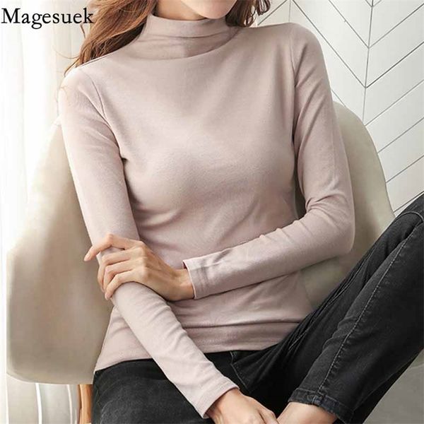 

plus size white blouse autumn long sleeve cotton womens turtleneck solid casual oversize shirt blusas 11216 210518