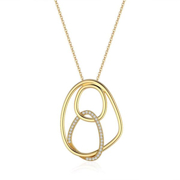 

charms 2021 signature gold circle necklace crystal necklaces for women fashion pendant jewelry gift, Bronze;silver