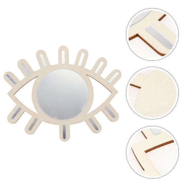

wall stickers 1pc nordic style eye shape design mirror pography prop for decor (khaki)