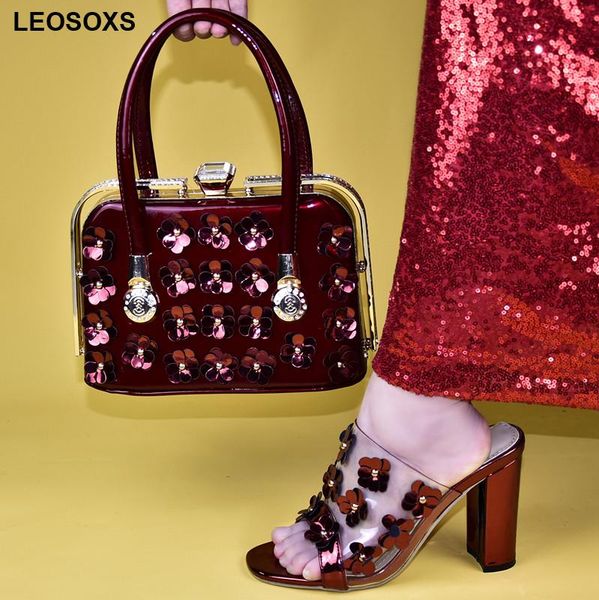 

dress shoes italian with matching bags 2021 party slip-on elegant square heel sandales femme nigerian and, Black