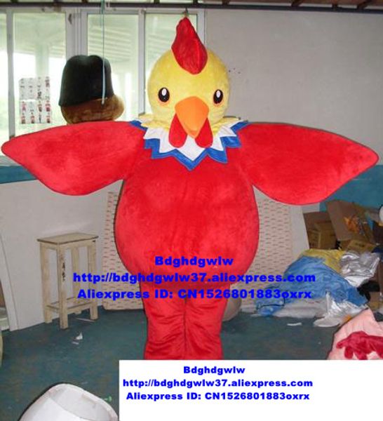 Mascote fantasia frango vermelho chook galo galo galinha garota mascote traje adulto personagem de desenho animado destino turístico os feriados zx23