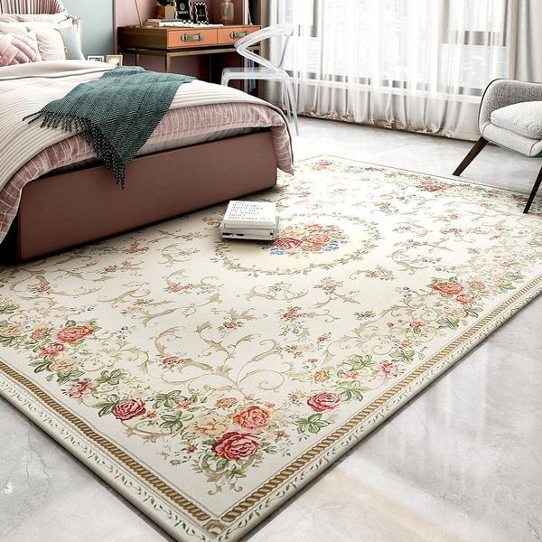

carpets big size retro traditional floral decorative area rug , beige color classical vintage bedside carpet, coffee table floor mat