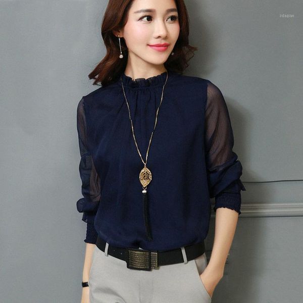 

women's blouses & shirts womens pullover shirt autumn work wear office long sleeve chiffon blouse comfortable commuting, White