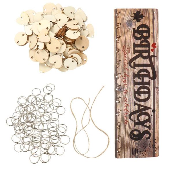 

set birthday hanging diy wooden calendar reminder board plaque gift wrap