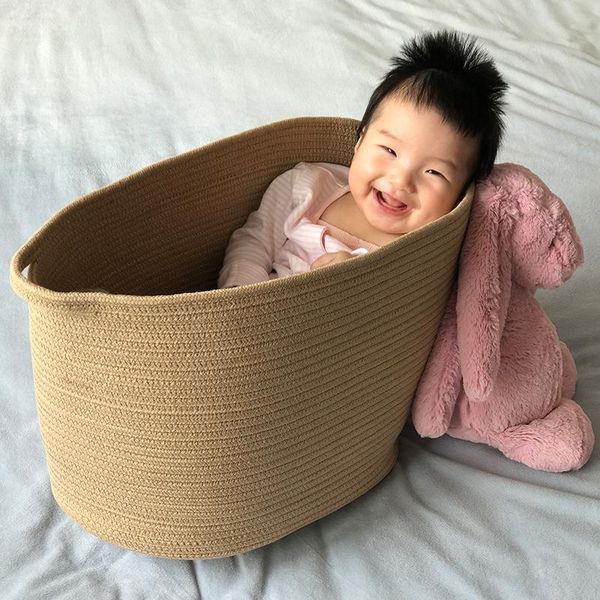 

storage baskets baby toy basket ins nordic laundry hamper simple cotton thread sundry japanese bedroom change