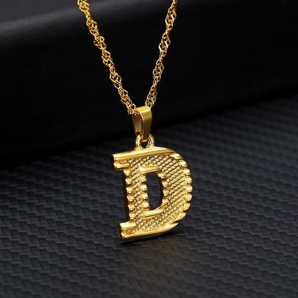 

chains gift for friends letters pendant necklaces women men girls english initial alphabet figaro gold color jewelry, Silver