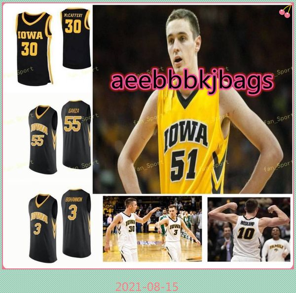 

ncaa college iowa hawkeyes basketball jersey 4 bakari evelyn 5 cj fredrick 51 aidan vanderloo 55 luka garza custom stitched, Black