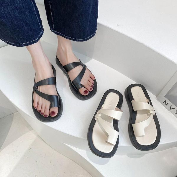 

slippers designer slides summer shoes ladies women 2021 for the beach women's woman flats slipper female, Black