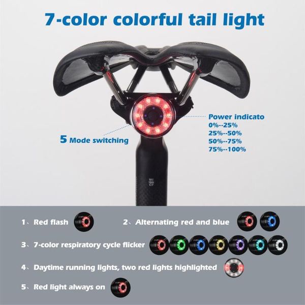 

multi lighting modes bicycle light usb charge led bike flash tail rear lights for mountains seatpost