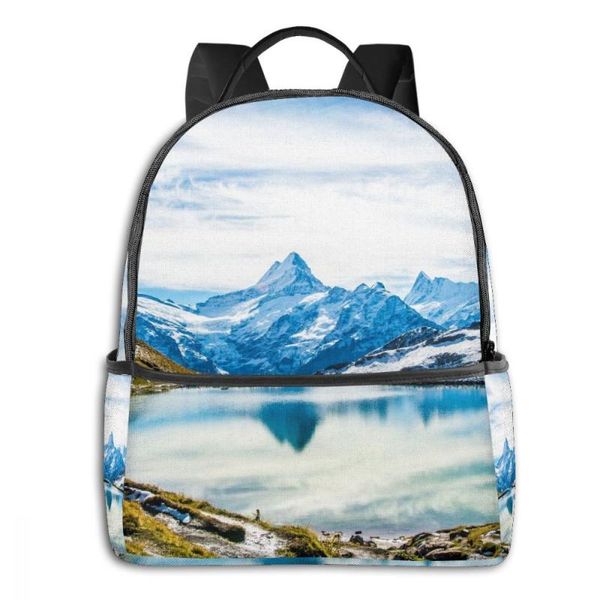 

backpack fashion girl college school bag casual women snow mountain lake book packbag for teenage travel shoulder