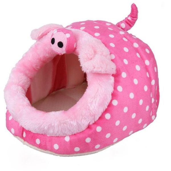 

cat beds & furniture pet soft bed house dog round plush warm long for small nest 2 in 1