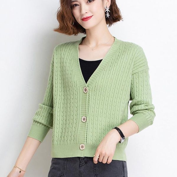 

women's knits & tees ljsxls autumn knitted sweater korean fashion cardigan feminino women long sleeve v neck winter clothes 2021 sueter, White