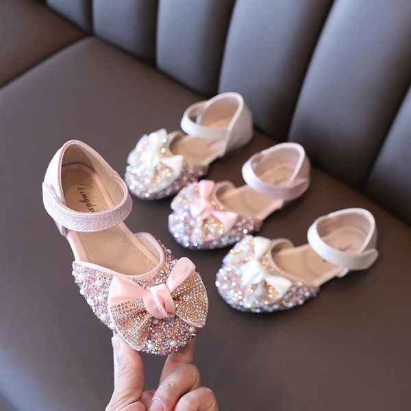 

sandals children leather shoes girls pearl summer student soft beach kids flats sweet party fashion show e971, Black;red