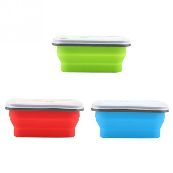

600ml silicone collapsible portable lunch box bowl folding storage container dinnerware sets