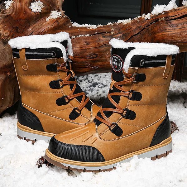 

nidengbao winter men snow boots outdoor fashion casual sports shoes high-warm cotton trend men's shoes 210619, Black