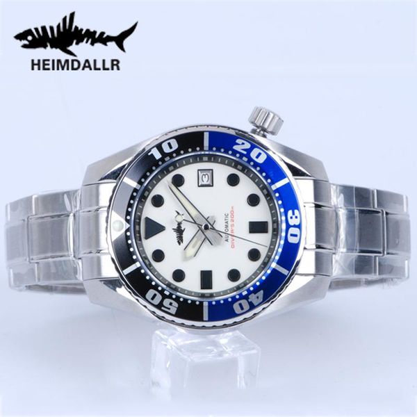 

wristwatches heimdallr men's diver watch aluminum bezel c3 luminous sapphire 200m water resistance japan nh35 automatic mechanical watc, Slivery;brown