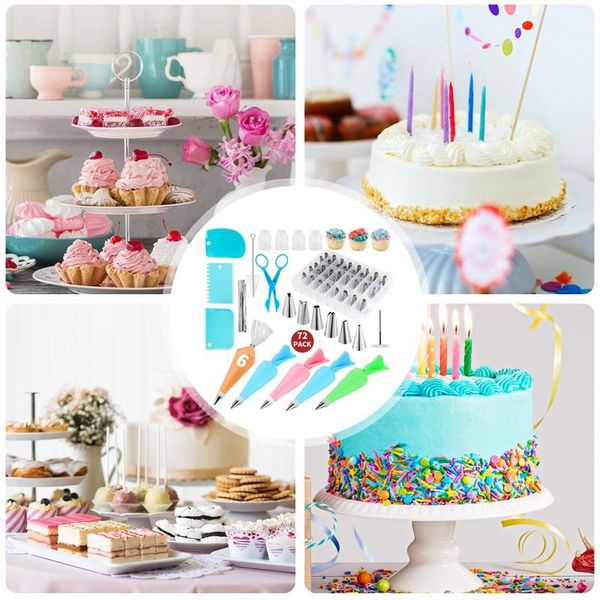 

butter cake baking tools stainless steel 72 pcs set of decorating mouth kitchen & pastry