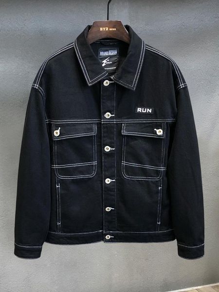 

black jackets for men brand hip hop casual denim jacket streetwear youthful vitality chaqueta de los hombres bg50js men's, Black;brown