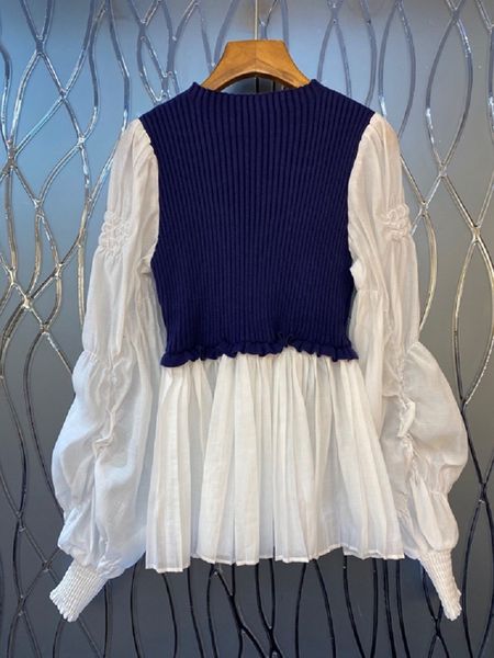 

knits pullover sweaters autumn fashion women knitted patchwork long sleeve casual blue black basic ladies, White