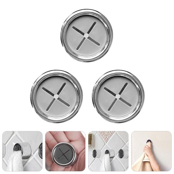 

hooks & rails 3pcs round kitchen self-adhesive wall mount towel for home