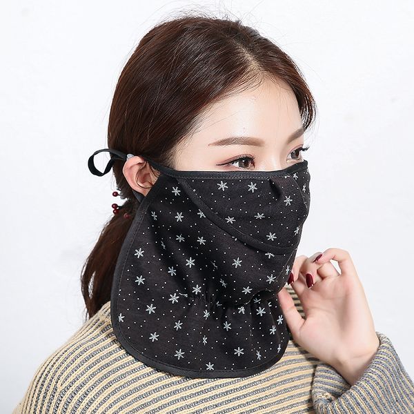 

and autumn winter cotton open air warm mask for women