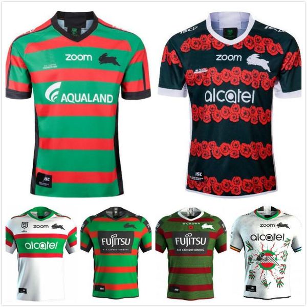 

2021 new south sydney rabbitohs home anzac indigenous rugby jersey 2020 nrl rugby league jerseys shorts australia maillot de rugby s-3xl, Black;gray