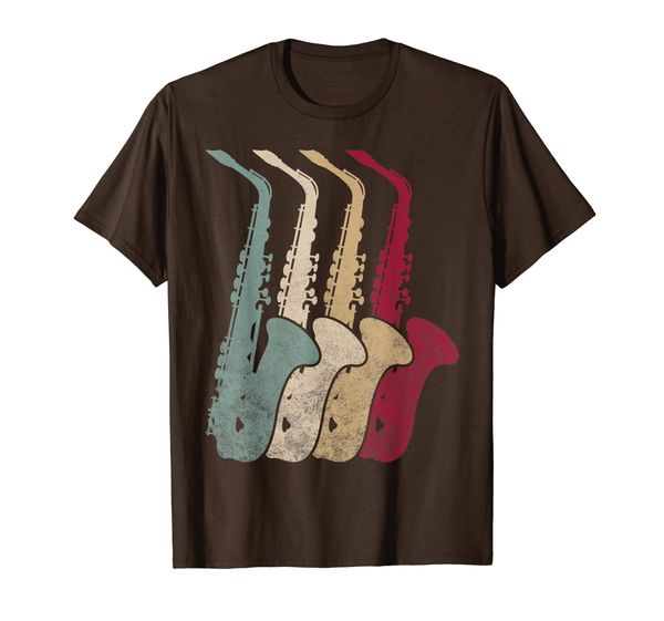 

jazz musician saxophone t-shirt vintage colorful gifts, White;black